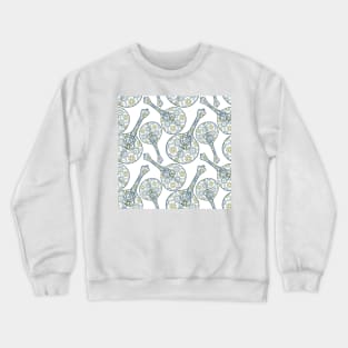 Tipical portuguese fado guitar and azulejo tiles background Crewneck Sweatshirt